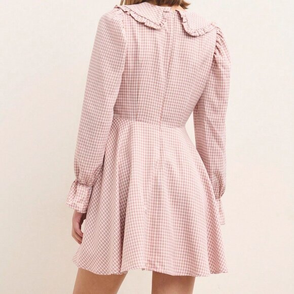 Brown Boho Women's Long Sleeve Ruffled Dress - Picture 2 of 10